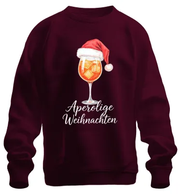 Obrázek produktu pro Aperolige Christmas Aperol Spritz Christmas Cap Cocktail Uni mikina, vínová, 3XL