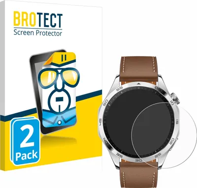 Produktbild von 2x Für Huawei Watch GT 4 (46mm) Schutzfolie BROTECT Displayschutz Display Schutz Folie Klar Transparent