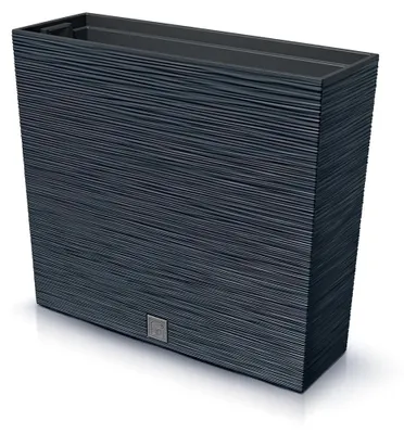 Image de Bac à plantes - Long et haut - 58 x 18 x 50 cm - Plastique - Anthracite