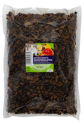 Productafbeelding van Gedroogde zijderupsen - 1 kg - Eiwitrijk insectenvoer - 53% eiwit