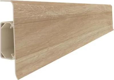 Produktbild von VILO PVC Sockelleiste ESQUERO 637 - 2,5m Premium Fußleiste mit Kabelkanal - Wasserfest und Stoßfest - Montagefertig für Laminat Vinyl und