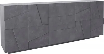 Produktbild von Kommode Dgut, Küchen-Sideboard mit 4 Türen und 3 Schubladen, Wohnzimmer-Buffet, 100 %  Italy, cm 224x44h86, Schiefer