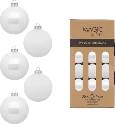 Produktbild von Weihnachtskugeln Glas 4cm 36 Stück - Pure White