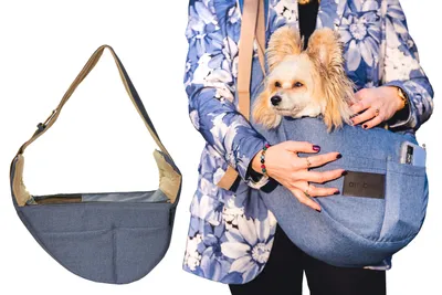 Zdjęcie produktu dla BOUTIQUE ZOO Torba dla psa, torba dla szczeniaka - do 6 kg - torba dla małego psa, szczeniaka, kota Denim