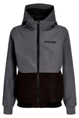 Obrázek produktu pro JACK & JONES Jjerush Bomber s kapucí a blokovým vzorem, model Jnr