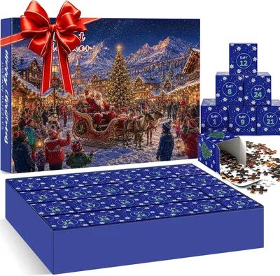 Productafbeelding van Adventskalender 2026 puzzel - 1008 stukjes kerstpuzzel