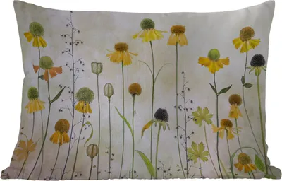 Produktbild von MuchoWow® Outdoor Kissen - Stilleben - Ölfarbe - Pflanzen - 60x40 cm - Wetterfest - Lounge Kissen - Zierkissen - Kissen für Innenräume