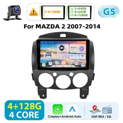 Image de Mazda 2 2007-2014 - Autoradio Android 2-DIN - Écran tactile de 22,9 cm (1024 x 600) - CarPlay sans fil - GPS/Wi-Fi - Caméra de recul - Jaune