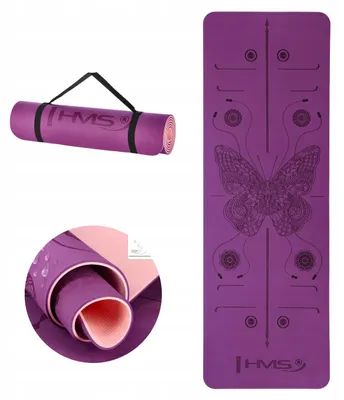 Produktbild von HMS YM10 TPE Yogamatte Violett mit Tragegurt