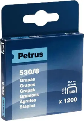 Immagine prodotto di Scatola da 1200 graffette modello 530/14 mm 77517 Petrus