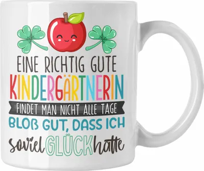 Produktbild von Trendation - Kindergärtnerin Tasse Geschenk Dankeschön Beste Erzieherin Der Welt Dankeschön (Weiß)
