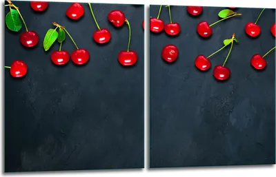 Produktbild von Herdabdeckplatten 2x40x52 Glaskeramikkochfeld 2-Teilig Glas Spritzschutz Obst