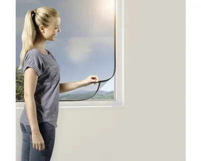 Produktbild von Fliegengitter Windhager Open-Up ohne Bohren anthrazit 130x150 cm