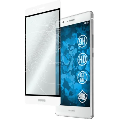 Produktbild von 1er-Pack PhoneNatic Glas-Folie klar full-screen weiß kompatibel mit Huawei P9 Lite - Panzerglas für P9 Lite