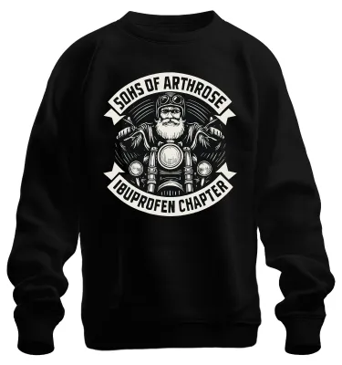 Zdjęcie produktu dla Sons of Arthrosis Ibuprofen Chapter Biker Motorbike Grandpa Gift Uni  Bluza Pullover, Czarny, M