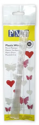 Kunststofffäden 18 cm, 25 Stück, transparent, für Zuckerpaste