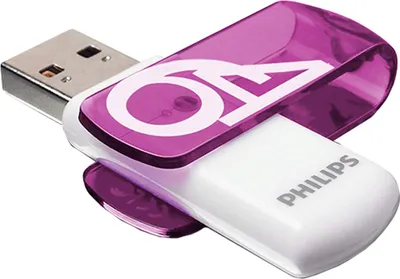 Produktbild von Philips USB-Stick 64GB Vivid, USB 2.0, Farbe: Lila