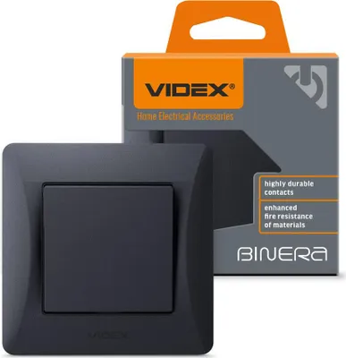 Produktbild von Videx Binera 10A Unterputzschalter 1-polig schwarz