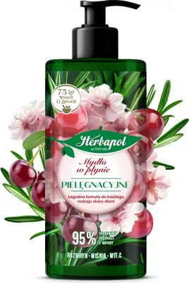 Zdjęcie produktu dla Mydło w płynie pielęgnacyjne | rozmaryn - wiśnia 390 ml