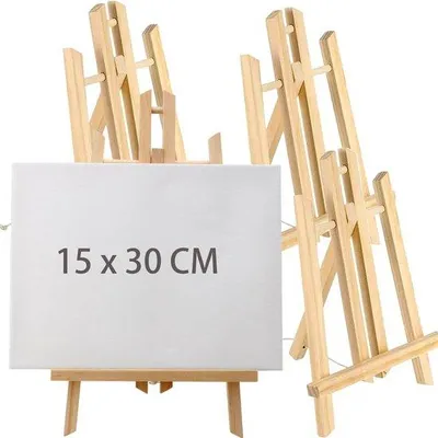 Produktbild von Tischstaffelei aus Holz - Tafelstaffelei - Verstellbare Höhe - Mobile Barriere - Mini-Staffelei - Geeignet für Leinwände und Fotos - Tischstaffelei