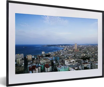 Produktbild von MuchoWow® MuchoWow® Gerahmtes Poster Luftaufnahme der Hauptstadt Havanna in Kuba 60x40 cm - Poster mit zchwarzem Bilderrahmen - Schlafzimmer - Plakat in Rahmen - Drucken