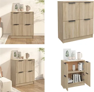 Produktbild von vidaXL Sideboard Sonoma Eiche 60x30x70 cm Holzwerkstoff - Sideboard - Sideboards - Schrank - Lagerschrank