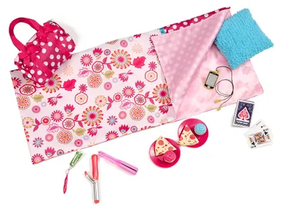 Produktbild von Our Generation - Gepunkteter Schlafanzug - Schlafsack - Essen Spielen - 46 cm Puppe Zubehör - Vorgetäuschtes Spiel - Spielzeug für Kinder ab 3 Jahren