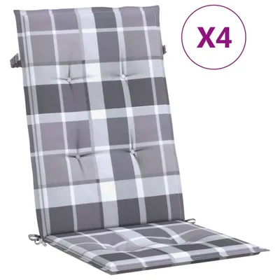 Zdjęcie produktu dla vidaXL Poduszki na krzesła ogrodowe z wysokim oparciem 4 sztuki 120x50x3cm tkanina