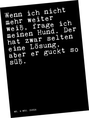 Produktbild von Mr. & Mrs. Panda Postkarte Wenn ich nicht mehr... - Schwarz - Geschenk, Herz, bildkarte, Spruch Sprüche Weisheiten Zitate Lustig Weisheit Worte, Hund, Tier, Grußkarte