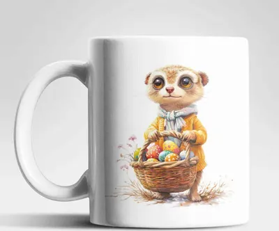 Produktbild von Ostern Erdmännchen Ostereier Kaffeetasse Teetasse Tasse Geschenkidee 325 ml – 5642708-Erdmannchen-04