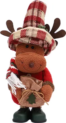 Produktbild von Weihnachtspuppen Schneemann Weihnachtsmann Rentier Stehende Puppe Ornament Weihnachtsbaum Dekoration Haushaltsweiches Plüschspielzeug für die Feiertags-Wohnkultur Elch