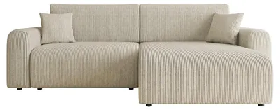 Produktbild von MIRJAN24 Ecksofa Floryn L Cord, Polsterecke, L-Form Schlafsofa, Eckcouch mit Bettkasten (Farbe: Poso 100)
