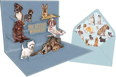 Produktbild von Pop-up-Grußkarte - I love Dogs