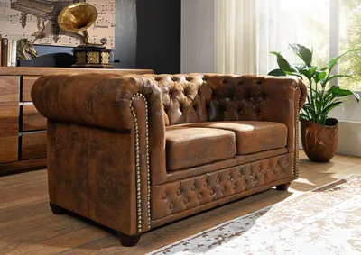 Produktbild von MASSIVMOEBEL24 Sofa 148x86x72 braun CHESTERFIELD