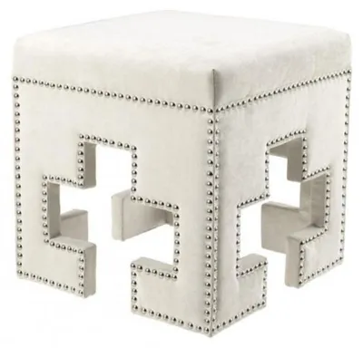 Image de Casa Padrino Tabouret de luxe blanc 41 x 41 x H. 45 cm - Tabouret Club Hotel
