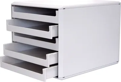 Obrázok produktu pre MM Metzger Mendle 30050909 Zásuvkový box - A4, 5 otvorených zásuviek, svetlo sivá/svetlo sivá