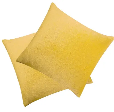 Produktbild von 2er-Set Kissenbezüge 50x50 cm Samt Gelb