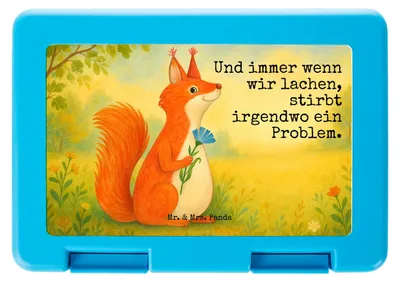 Produktbild von Mr. & Mrs. Panda Lunchbox Eichhörnchen Blume Design - Weiß - Geschenk, Eichhorn, Spaß, Spruch Positiv, Bentobox, Snackbox, Vesperbox, Bento Box, Motivation Sprüche, Tiere