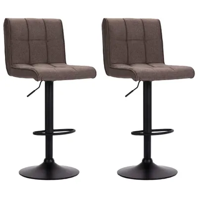 Image de vidaXL Tabouret de bar 2 pcs. Tissu taupe