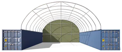 Produktbild von TOOLPORT Rückwand für Container Überdachung 10m Breite – PRIMEtex 2300 PVC Plane, dunkelgrün