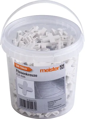 Produktbild von Meister Fliesenkreuze 8,0 mm – 300 Stück – weiß – Fugenkreuze