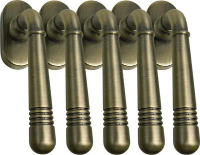Produktbild von Fenstergriff Set 5 x FG Helena 1684 Messing brüniert Rasterolive Fensterbeschlag Drücker