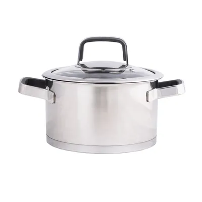 Produktbild von Edelstahl Topf 3L Kochtopf Ø 20 cm Suppentopf Induktion Universaltopf mit Glasdeckel