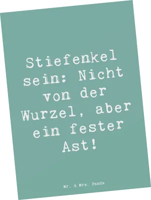 Produktbild von Mr. & Mrs. Panda Postkarte Spruch Stiefenkel - Meeresbrise - Geschenk, Jubiläen, Familiendynamik, Familienzusammenhalt, herzerwärmende Sprüche, bildkarte, Ansichtskarte