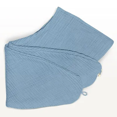 Produktbild von Stillkissenbezug Musselin 190x30 aus 100% Baumwolle Ozeanblau