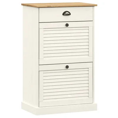 Produktbild von Schuhschrank VIGO 60x35x96 cm Weiß Massivholz Kiefer