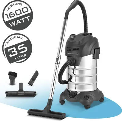 Image de STAHLWERK VCL-1600 ST Aspirateur eau et poussières 1600 W Aspirateur industriel avec 35 L