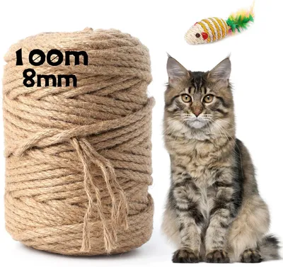 Produktbild von Sisal-Seil 100 m, 8 mm, für Kratzbäume, natürliches Sisal