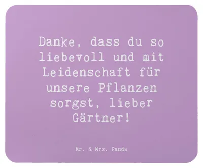 Produktbild von Mr. & Mrs. Panda Mousepad Spruch Lieber Gärtner - Lavendeltraum - Geschenk, Mauspad, Danke sagen, Liebe zur Natur, Freude, Naturverbundenheit, Freundschaft, Anerkennung