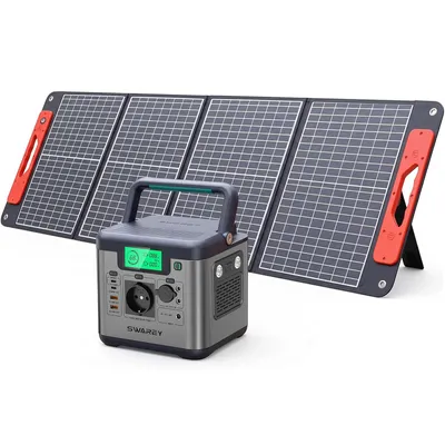 Produktbild von SWAREY Powerstation 550W(1100W Spitze) Power Station Solarspeicher mit 100W Solarpanel,555Wh Solargenerator Ladegeräte Stromerzeuger mit Schnellladen